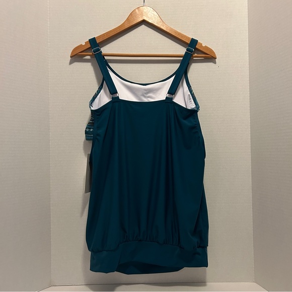 Teal Bloomchic Tankini Top - Picture 3 of 7